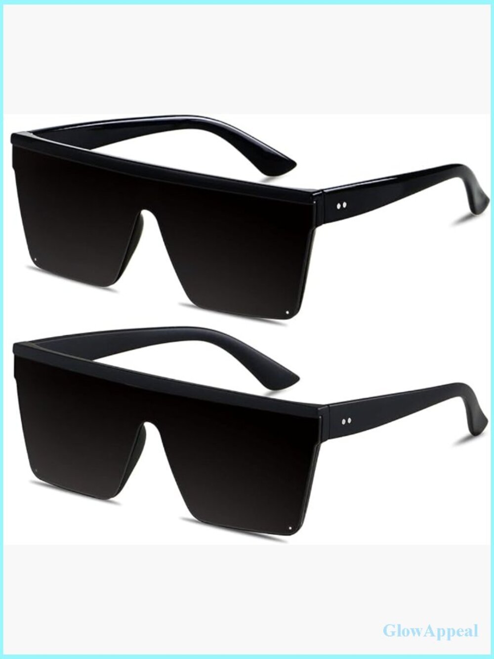 Square Oversized Sunglasses UV Protection Fashion Shield Rimless Shades